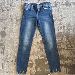Flying Monkey Blue Skinny Jeans with Distressed Hem